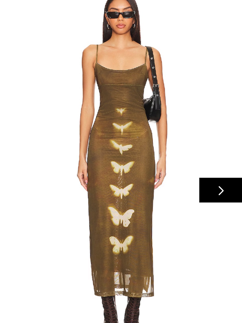 superdown Olive Butterfly Slip Maxi Dress - Picture 1 of 7